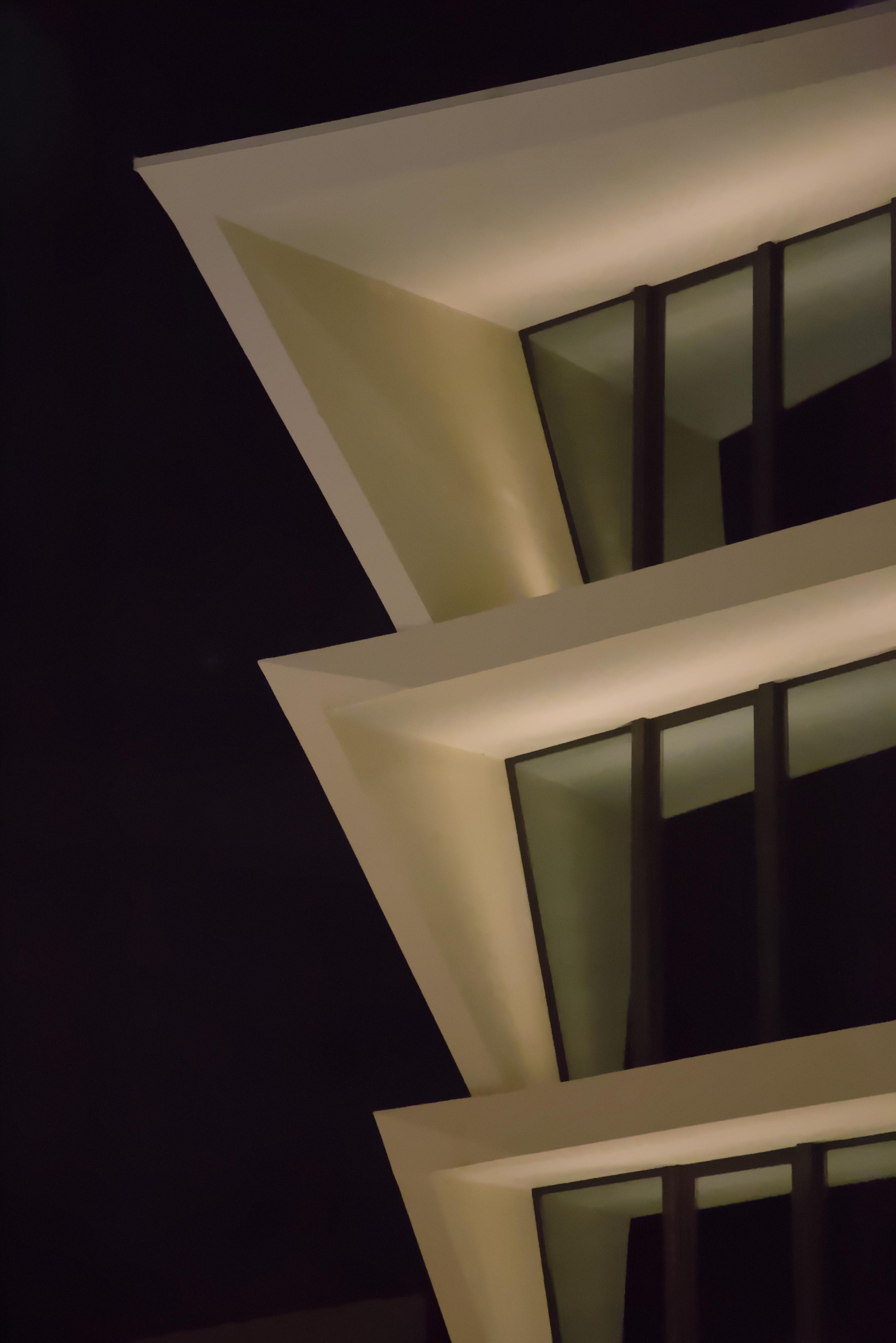 Corner of a building by night